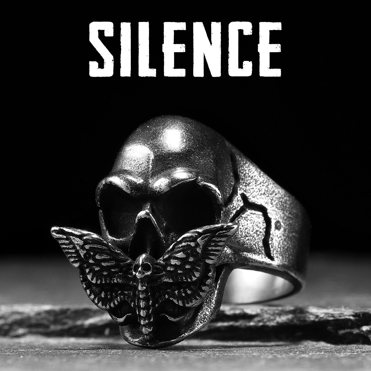 Gothic Skull Ring - Bagues en acier inoxydable avec crâne