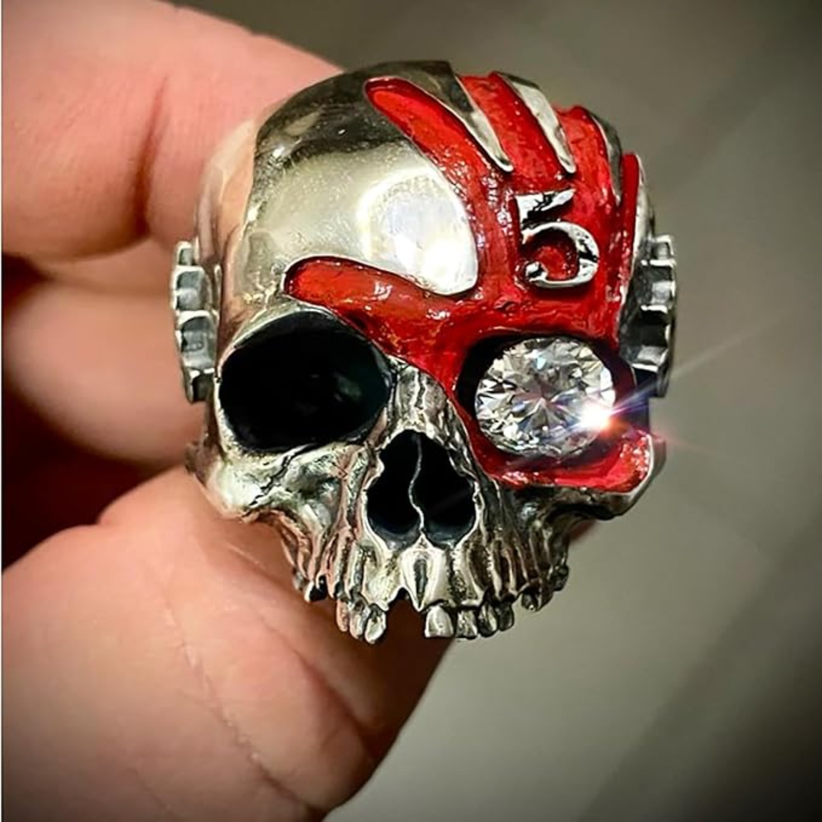 Gothic Skull Ring - Bague Crâne à Cinq Doigts, Bague
